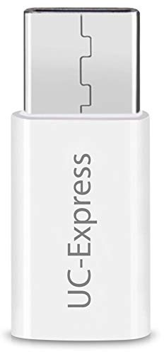 NAUC Micro USB Adapter auf USB C Typ C Stecker wandelt USB 2.0 Typ B zu USB 3.1 Typ C, Farben:Weiss, Stückzahl:2 Stück
