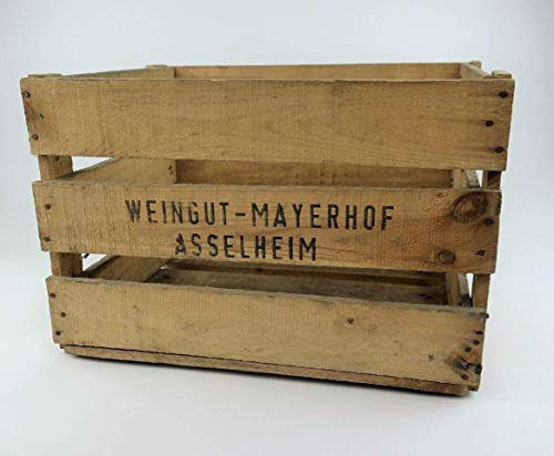 Palatina Werkstatt Holzkiste - Weinkiste - Obstkiste - Vintage Look - Ideal als Dekoartikel oder Schuhregal - 48x37x32 cm