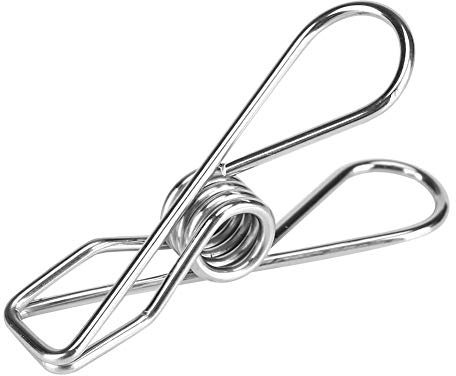 20pcs cloth pins peg clip in acciaio inox stendibiancheria foto documenti snack ufficio antivento all'aperto molletta Storage Bag