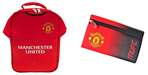 Manchester United Kit Lunchbag and Pencil Case School Set