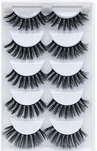 3D Faux Cils Naturel, 5 Paires Fauxcil 3D Fait à la Main Faux Cils Epais Long Noir Cils Réutilisable pour le Maquillage (FauxCils G-800 * 1)