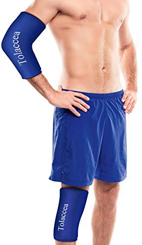 Terapia de frío y calor Paquetes de hielo flexibles Terapia de frío Manga de compresión Paquete de gel reutilizable para lesiones Envoltura en frío para rodilla Codo de tobillo de pantorrilla(M)