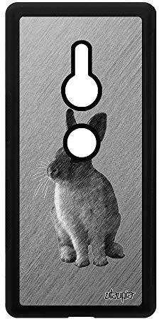 utaupia Coque Silicone pour Xperia XZ2 Lapin Animal de paques Dessin Pas Cher Smartphone Effet lièvre Housse Animaux Noir Gris lapine Sony