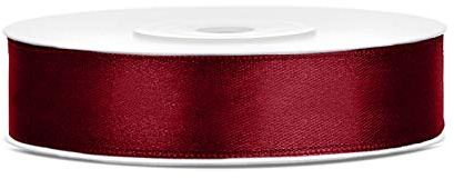 Satinband 25m x 6/12/25/38/50/100mm Geschenkband Schleifen (bordeaux (bordo), 12mm)