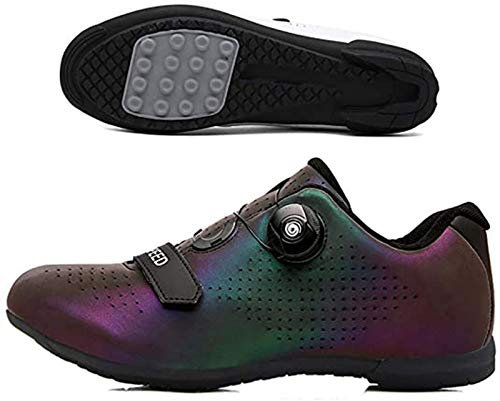 Bike Shoes Road Bike Shoes, Unisex Lock-Free Bike Shoes, Hard Bottom Mountain Bike Sneakers (11,Phantom Blue)