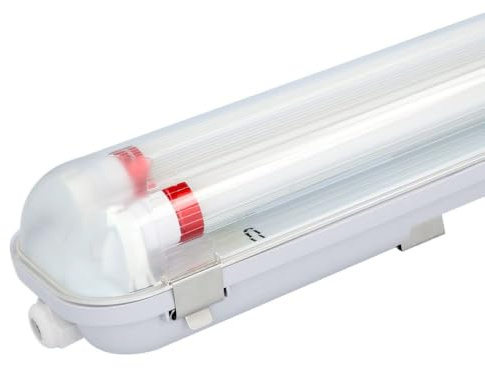 HOFTRONIC - LED-Feuchtraumleuchte 120cm 4000K Neutralweiß 36W 6300lm 175lm/W Flimmerfrei Verlinkbar T8 Werkstattlampe IP65 Wasserfest Wannenleuchte Doppel für Garage Keller Büro