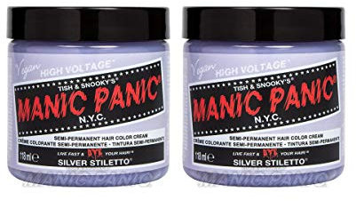 Manic Panic Silver Stiletto Classic Creme, Vegan, Cruelty Free, Semi Permanent Hair Dye 2 x 118ml