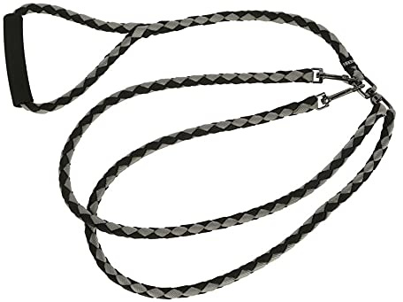 Kerbl 82177 Doppelleine, Schwarz/Grau, 140cm x 12mm, 48 Stück