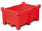 Stapelbare Kiste aus Kunststoff, 1000 mm x 600 mm x 800 mm, rot, 500 kg Traglast, Auffangvolumen 240 Liter, für Transport und Lagergüter
