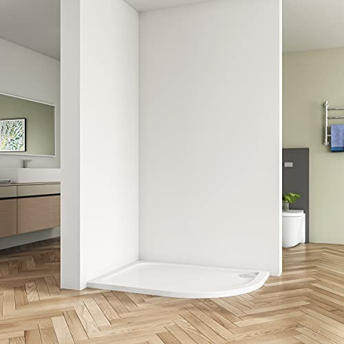 Huiyang 1000 x 800mm Quadrant Stone Tray Right for Shower Enclosure Cubicle + Waste Trap