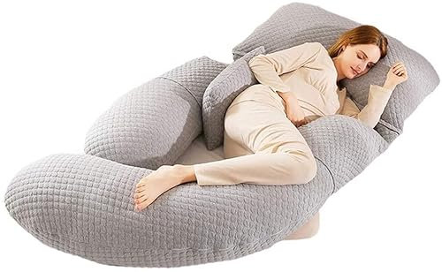 HMTE Körperkissen Seitenschlafkissen for Mutterschaftsermüdung Körperkissen mit waschbarer 3D-Luftabdeckung aus Baumwolle 175 x 75 cm (Color : Style 2) (Style 1)