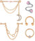 Longita Helix Piercing Ohr Damen Chirurgenstahl Anhänger Industrial Piercing Knorpel Ohrpiercing mit Kette S Twist Conch Tragus Piercing Stecker Rosegold