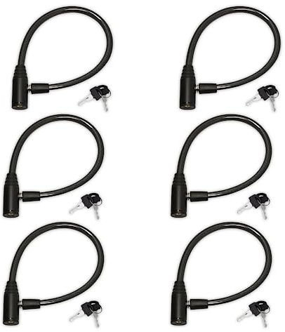 Urban August Original Fridge Lock: Multi - Functional Cable Keyed Lock, for French-Door Refrigerators and Cabinets (Regular Black, 6 Pack Keyed Alike)