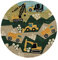 RugVista, Bulldozer, Kinderzimmer Teppich, ∅ 150 cm, Kinderteppich für Kinder, Spielteppich für Babys, Modernes Design, Handgetuftet, Kurzflor, Wolle, Keine schädlichen Stoffe, Grün/Gelb