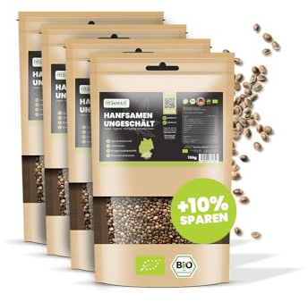 SANUUS Bio Hanfsamen ungeschält geröstet 4x750g Großpack - Hanf Samen Superfood aus Deutschland | High Protein, Ballaststoffe & Omega-3 für Müsli, Porridge & Bowls