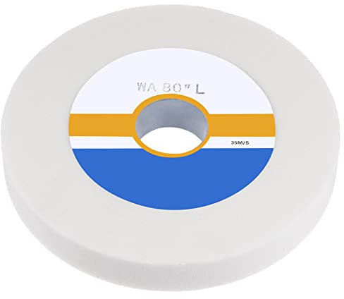 sourcing map Bench Grinding Grinding Wheel 150mm x 32mm 6 Inch 80 Grit 0.8 Thickness 1-1/4 Inch Arbor White Aluminum Oxide Grinding Wheel Grinding and Cutting Grinder Wheel for Cars Machinery