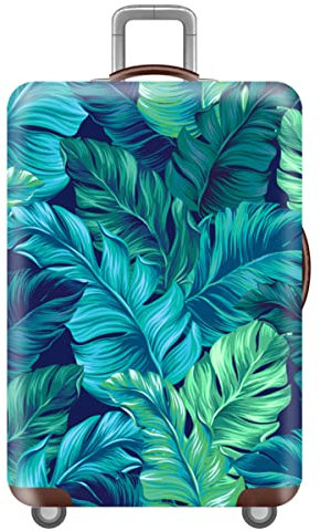 Mateju Kofferschutzhülle Elastisch Kofferhülle 18-32 Zoll, 3D-Wald Gepäck Cover Reisekoffer Hülle Trolley Case Schutzhülle Luggage Cover Waschbare Staubdichte Kofferbezug (XL,Grünes Gras)