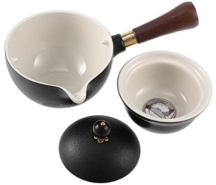 Brocca Con Manico Laterale in Ceramica Mini Teiera in Ceramica Teiera Rotante Cinese Teiera Cinese in Ceramica Teiera Turca Teiera Kyusu Palmare Di Legno Barattolo D'olio Ruotare