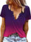 Eniloyal Oberteile Damen V Ausschnitt Damen T Shirt Sexy Baumwolle Tshirt Damen Elegant Oversized Graphic T-Shirts für Damen Sommer mit Aufdruck Basic T Shirt Locker Tie Dye L
