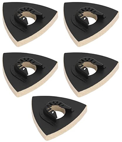 5PCS Wool Polishing Pad,3.1in Triangular Felt Buffing Pad for Oscillating Tool,Wool Cutting Pad with Alloy Steel Base for Polishing Stainless Steel, Chrome, Gold, Silver, Brass, Glazed Stone, Granite
