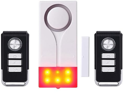 Meichoon Allarme per porte e finestre, sensore di sicurezza domestica, wireless, antifurto, protezione fai da te, ideale per piscina, garage, ufficio, appartamento e camper con 2 telecomandi