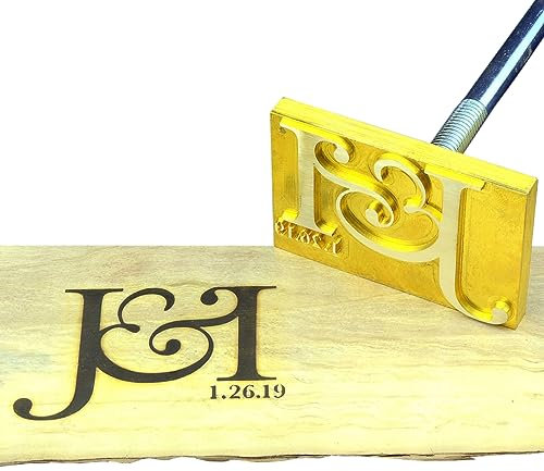 Plancha de marca personalizada para madera, sello térmico de hierro de marca personalizado para carpinteros, incluyendo el mango (2.5 x 2.5 pulgadas)