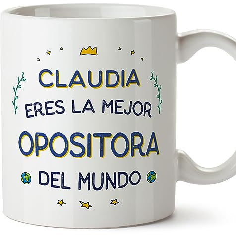 MUGFFINS Tazas Personalizadas para OPOSITORA mujer - En Español - Mejor del Mundo - 11 oz / 330 ml - Regalo Personalizable original y divertido
