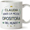 MUGFFINS Tazas Personalizadas para OPOSITORA mujer - En Español - Mejor del Mundo - 11 oz / 330 ml - Regalo Personalizable original y divertido