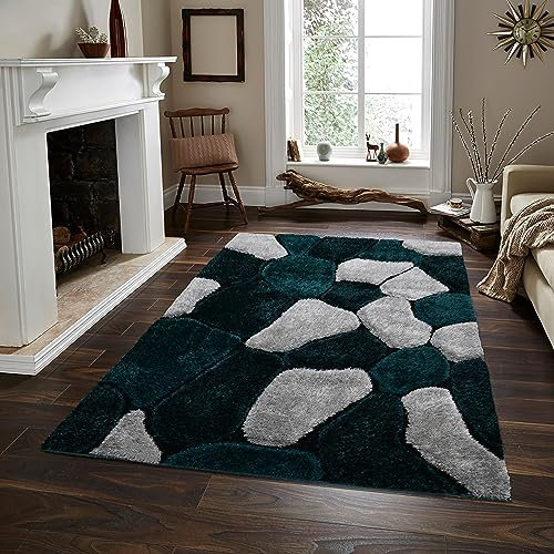 Rugs4Sale 4cm Thick Pile Super Soft Shaggy Modern Area Living Room 3D Pattern Non-Shedding. Ideal For Bedroom, Hall, Kids Baby Room, Indoor & Outdoor Rugs Hallway Runners Carpet Mat(120x170cm)