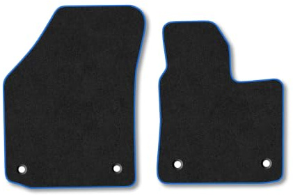 Fits VW Caddy (2004-2015) Carpet Car Mats | Blue Edge Trim Tailored Fit Floor Mats Full Coverage Protection Accessories Easy Clean Anti Slip Made in the UK