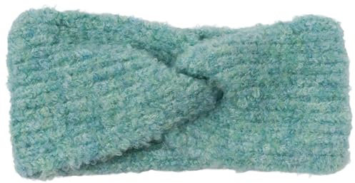styleBREAKER Damen Strick Stirnband mit Rippstrickmuster und Twist Knoten, warmes Winter Haarband Boucle Optik, Headband 04026063, Farbe:Mint