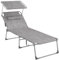 SONGMICS - Tumbona Plegable, Tumbona, 71 x 200 x 38 cm, Capacidad de Carga 150 kg, con Parasol, Respaldo reclinable, para jardín, Piscina, terraza, gamba, GCB022G01