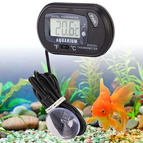 Qcwwy Digitales Aquarium Thermometer tauchfähig wasserdicht mit Saugnapf hochpräzises Wassertemperatur Messgerät für Fischglas und Aquarien Temperatur Sensor