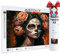 ARTDOT Lizenzierte 5D Diamond Painting Erwachsene Set 25×35cm, DIY Diamant Painting Bilder für Dekoration Wohnzimmer, als Geschenk für Männer Mama Oma, Totenkopf deko（Tag der Toten）