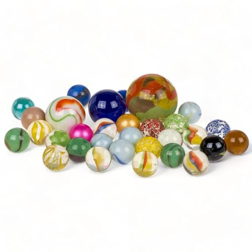 MIJOMA Bunte Glasmurmeln - Glas-Deko Pflanzendekoration - Vielseitige Murmelspiele und Dekoration, Mehrfarbig, 15-35 mm (250, Gramm)
