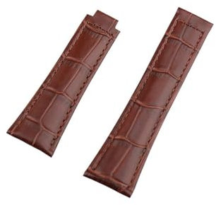 WAHRE Uhrenzubehör Lederarmband Passend for Rolex Rot Blau Schwarz Grün Water Ghost Serie 20mm Unisex Faltschließe (Color : Brown, Size : 20mm)