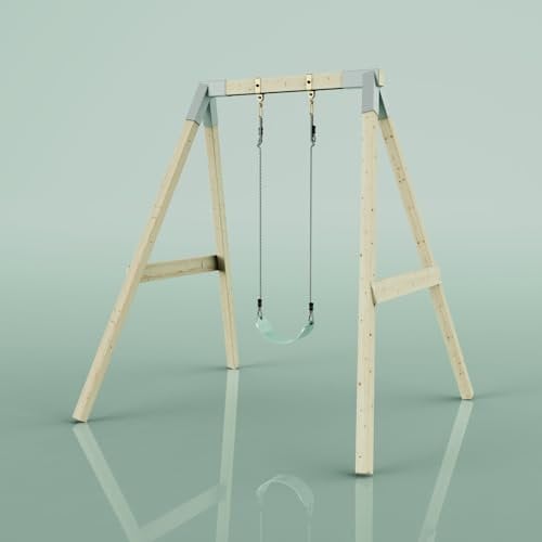 PolarPlay Schaukel Giraffe aus Holz in Grün