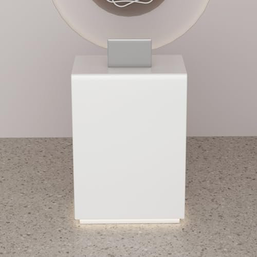 DIHRVTHC Empfangstresen, Moderner Empfangstresen, Büroempfangstresen, Empfangstheke Mit LED An Der Rezeption Schränke An Der Rezeption Klinik,Salon,Lobby,MDF(Color:Wit,Size:70cm)