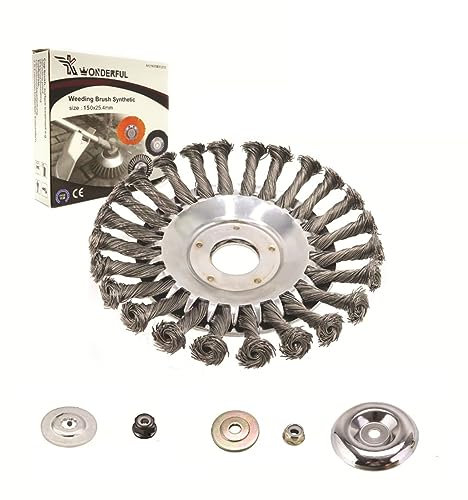 Brosse rotative professionnelle en fil d'acier pour désherbage, kit d'élimination de la rouille, 15,2 cm / 20,3 cm, brosse métallique en acier rapide et stable pour désherbage