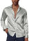 Mens Shirts Long Sleeve Dress Shirt Regular Fit Disco Prom Non Iron Tuxedo Shirts M Silver