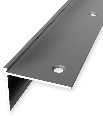 Treppenkantenprofil 29 x 39 x 1000 mm Winkelprofil Aluminium Glatt Doppelt Versetzt Versenkt Gebohrt Edelstahl Einfasshöhe 3 mm Küberit