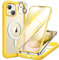 Miracase Magnetic Case for iPhone 15 Case 6.1-Inch, Full Body Bumper Clear Back Cover Compatible with MagSafe and Built-in 9H Tempered Glass Screen Protector + Camera Lens Protector (Yellow)