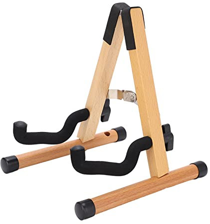 LiebeWH Geigenständer aus Holz, Zusammenklappbar, Abnehmbarer Geigenständer mit Bogenhalter, Konzert-Ukulele-Ständer mit Gepolstertem Schaumstoff für Mini-Gitarre, Mandoline