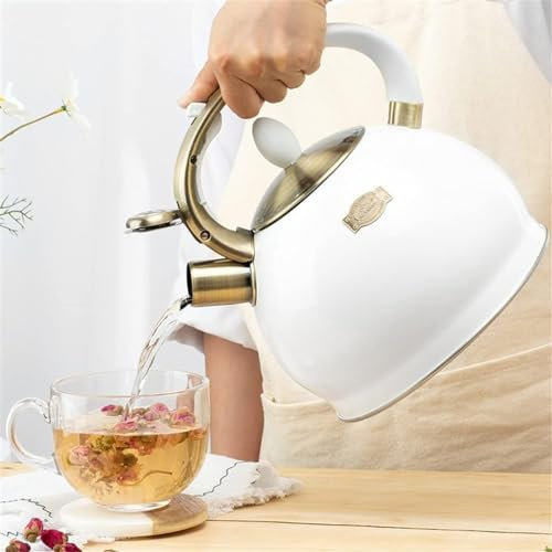 Stainless Steel Whistling Kettle for Gas Stove 3.5L White Cold Kettle Household Appliance Kitchen Accessory