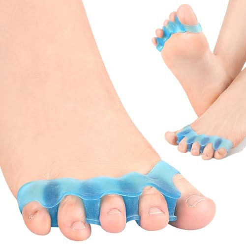 Ysnzaq 3 Teilige Zehentrenner Pediküre, Silikon Zehentrenner Korrektoren für überlappende Zehen Ballenzehen Hammerzehen Fußschmerzlinderung für Damen Herren.JZ Blue