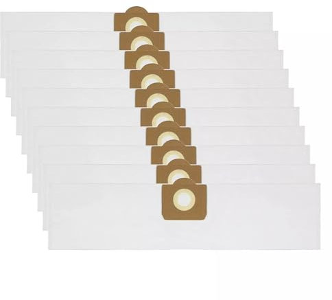 SPARES2GO Microfibre Dust Bags for Mac Allister MAC25-S, MAC19-PRMAC22-PRMWVPAll 20/30, 16L, 20L, 30L Vacuum Cleaner (Pack of 10)