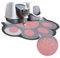 Cat Litter Mat Litter Trapping Mat, 90 x 60 cm Cat Litter Tray Mat, Non-slip Cat Mat for Litter Tray and Pet Food Bowl, Cute Litter Box Mat for Kitty Dog Small Animals, Easy to Clean Large (Grey+Pink)
