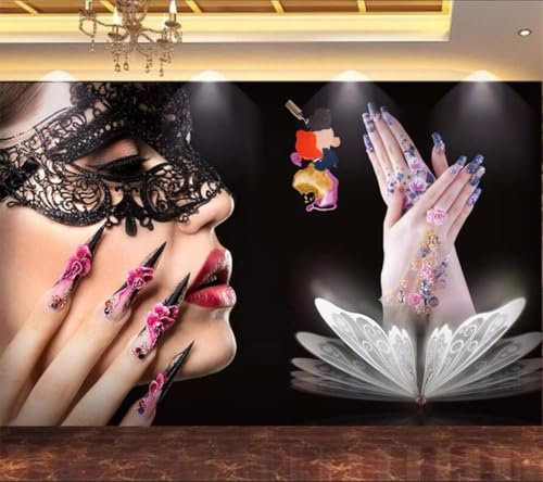 Tzxztt Salon De Manucure Femmes Papillons Papier Peint 3d Moderne En Soie GaufréE MatéRiau IdéAl PourLe Salon Et La Chambre à Coucher-350cm×256cm
