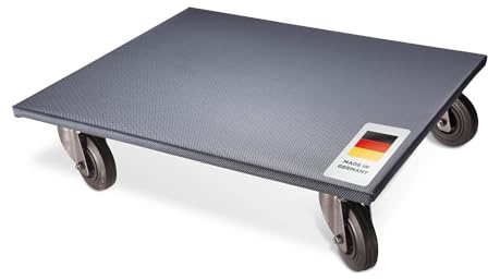 blizz-z Transportroller - Länge: 600 mm x Breite: 350 mm - 300 kg Tragkraft | Lastenroller, Möbelroller, Rollbrett mit Anti-Rutschbelag - massive Trägerplatte - mit Lenkrollen - Made in Germany