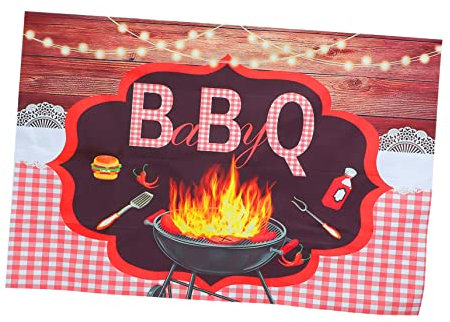 MAGICLULU Vinyl Bbq Dekorativer Hintergrund Party Hängendes Tuch Attraktives Grilldekor